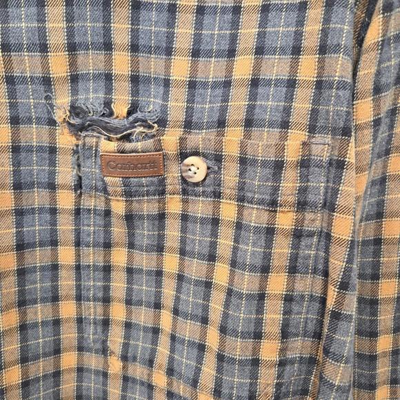 Carhartt Flannel Plaid Button Down Shirt S151 Large Tall - Picture 6 of 9